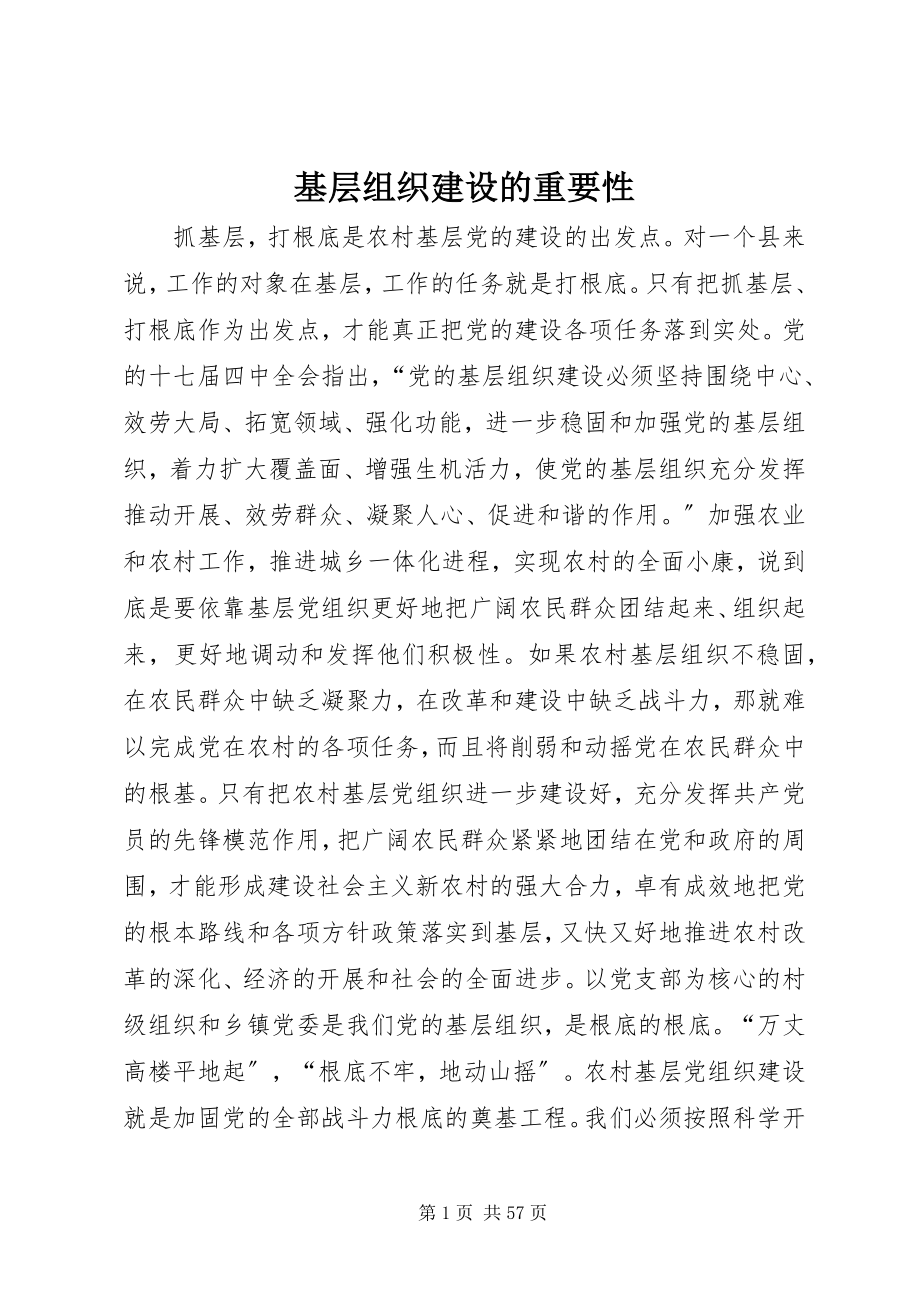 2023年基层组织建设的重要性.docx_第1页