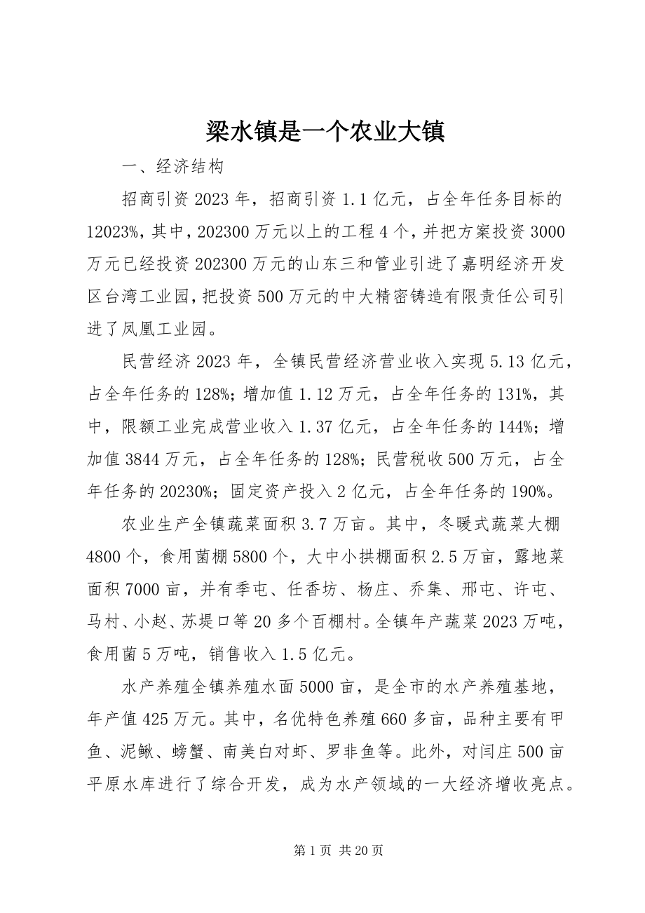 2023年梁水镇是一个农业大镇.docx_第1页