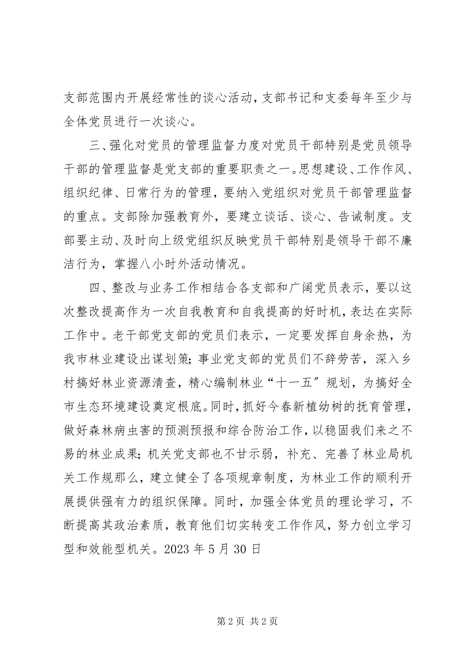 2023年林业局基层党组织和党员落实整改情况汇报.docx_第2页