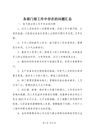 2023年各部门部工作中存在的问题汇总.docx