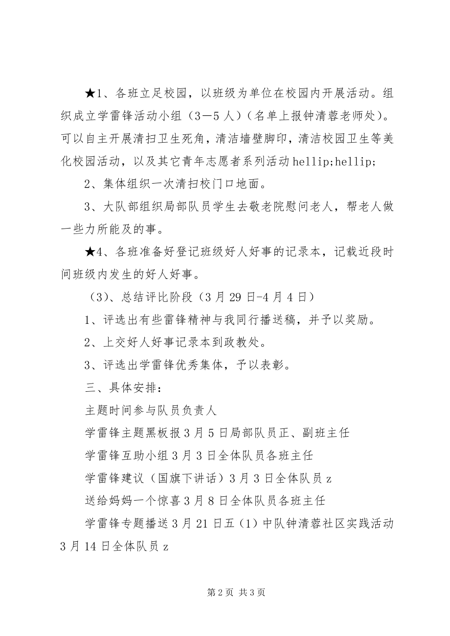 2023年屯东小学三月学雷锋活动方案.docx_第2页