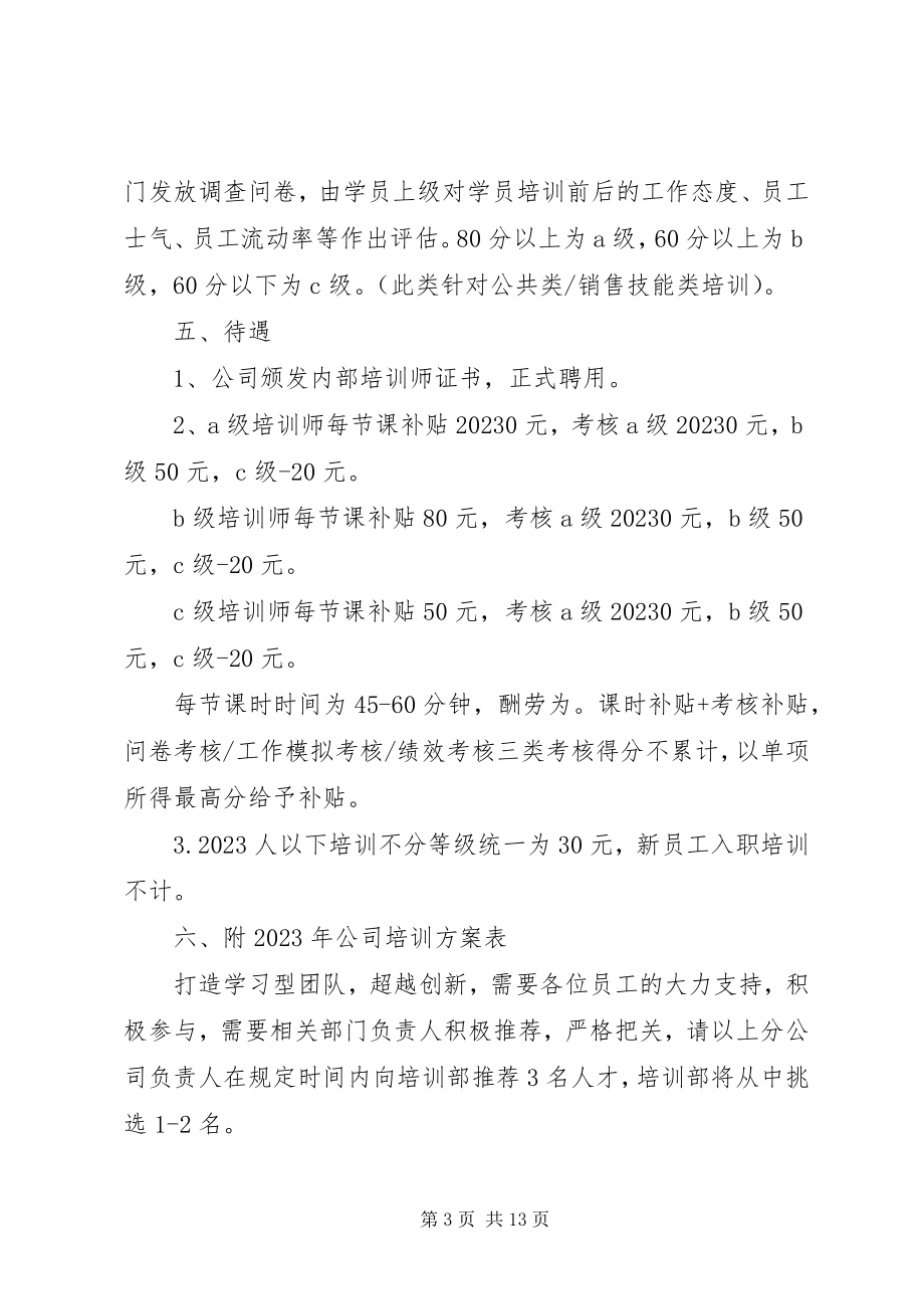 2023年公司企业内部人员培训方案.docx_第3页