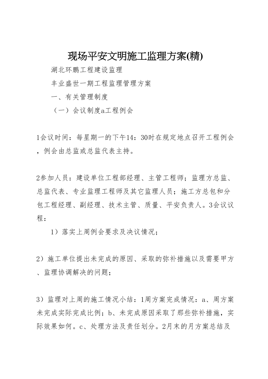 2023年现场安全文明施工监理方案 .doc_第1页