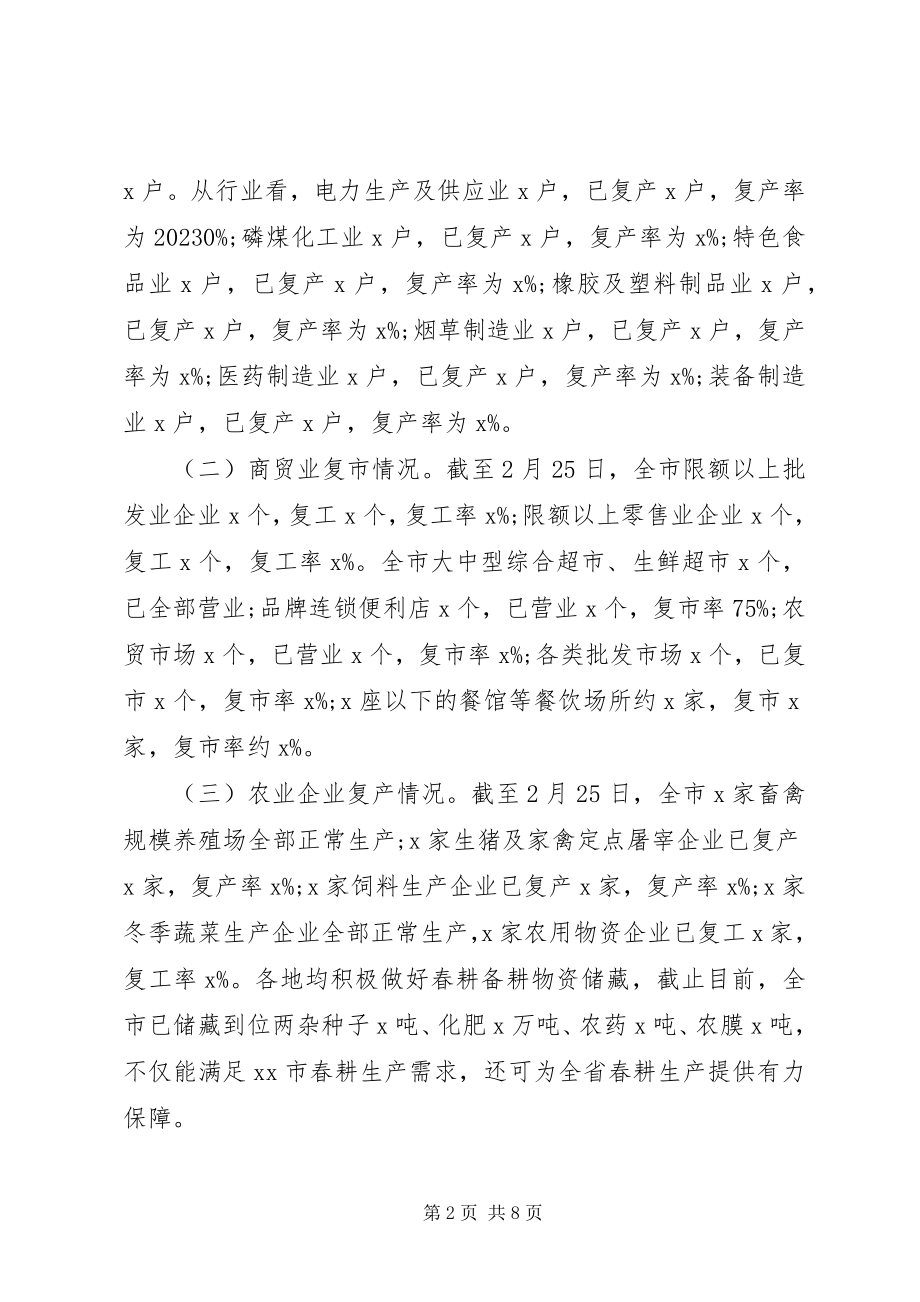 2023年疫情期间企业复工复产复市情况汇报.docx_第2页