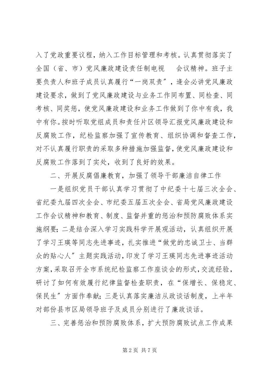 2023年食药监局党组廉政年终工作总结.docx_第2页