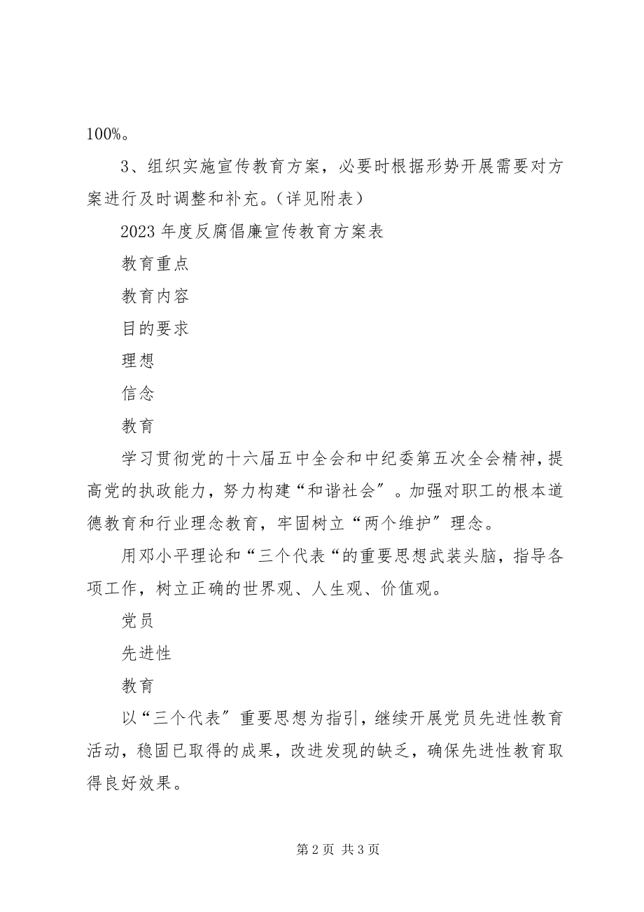 2023年烟草局反腐倡廉宣传教育计划教育工作计划.docx_第2页