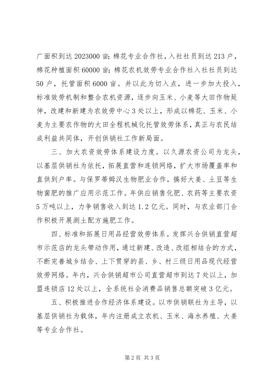 2023年供销联社某年工作打算.docx_第2页