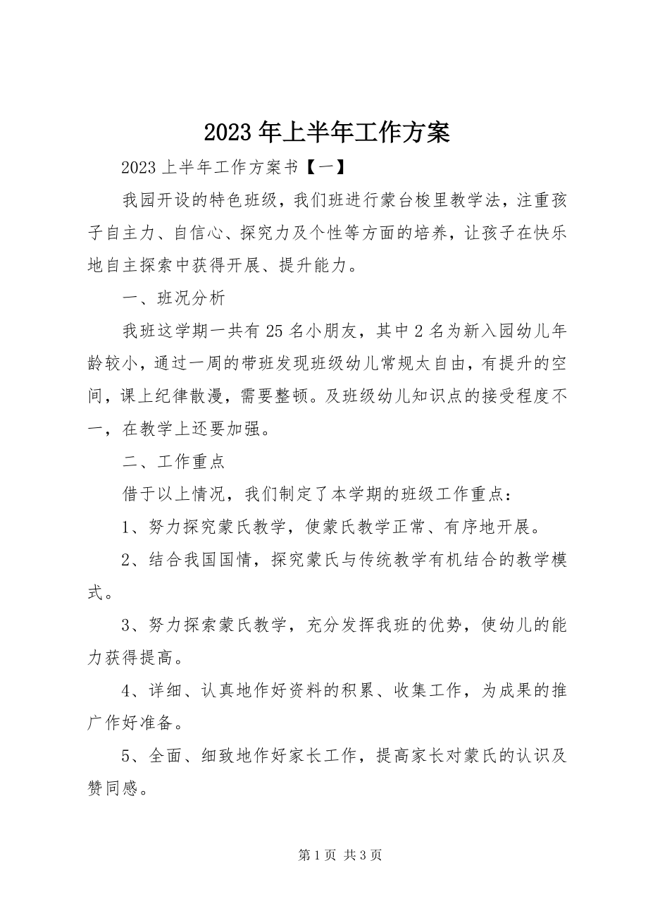 2023年上半年工作计划2.docx_第1页