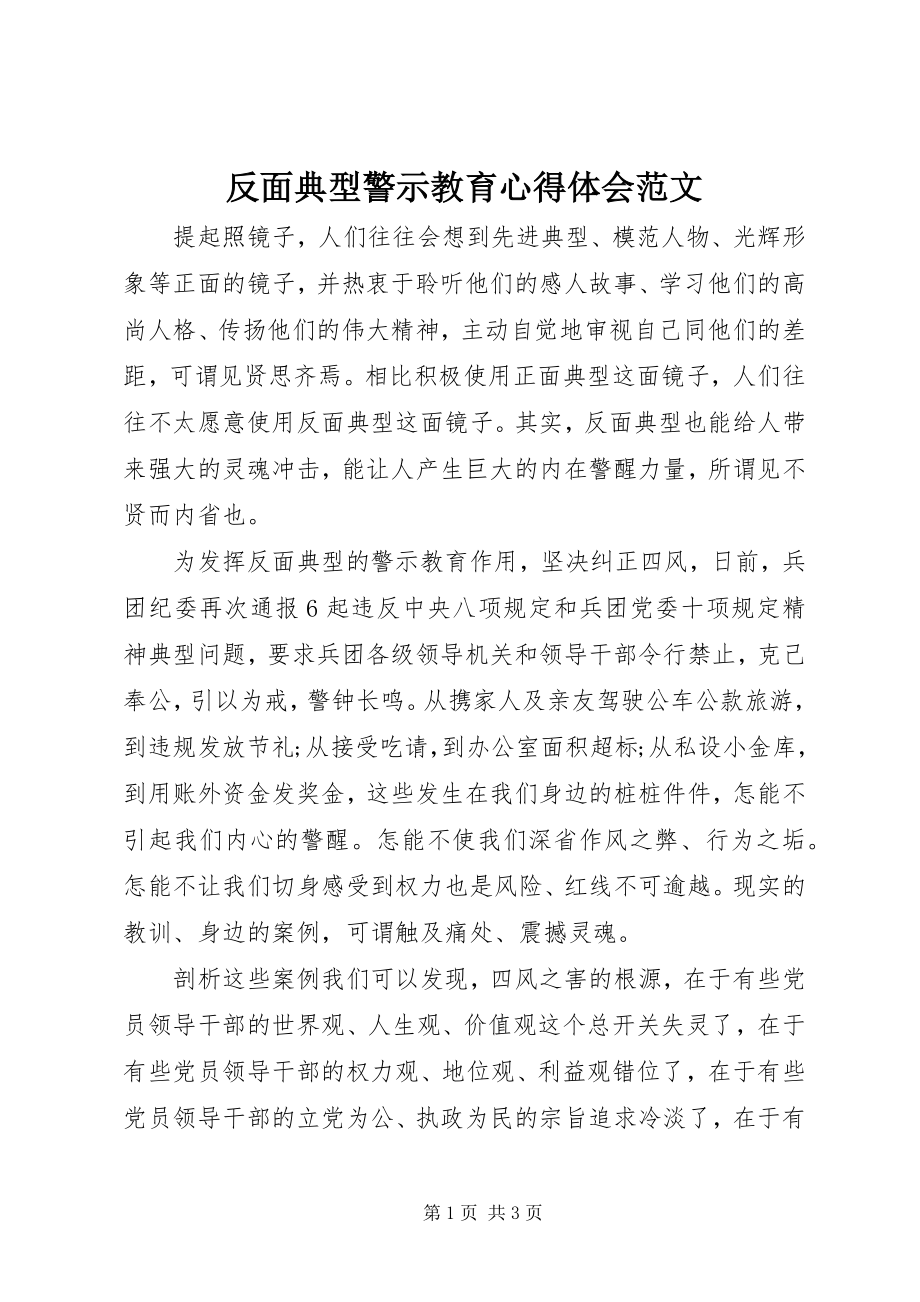 2023年反面典型警示教育心得体会2.docx_第1页