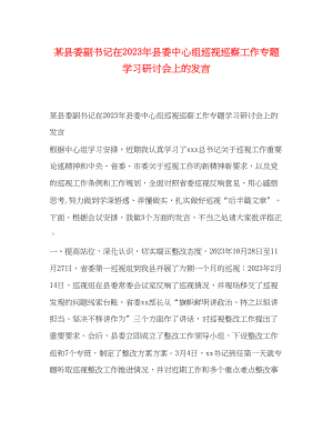 2023年某县委副书记在县委中心组巡视巡察工作专题学习研讨会上的发言.docx