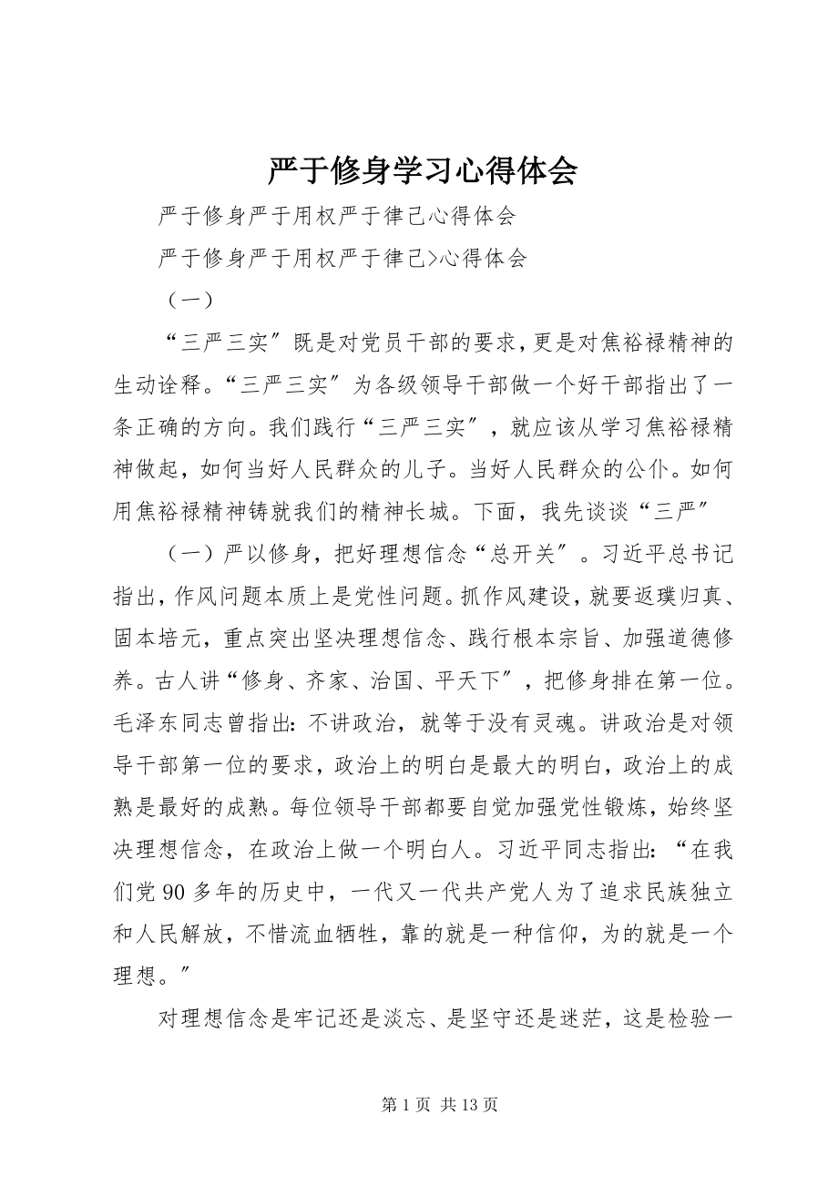 2023年严于修身学习心得体会.docx_第1页