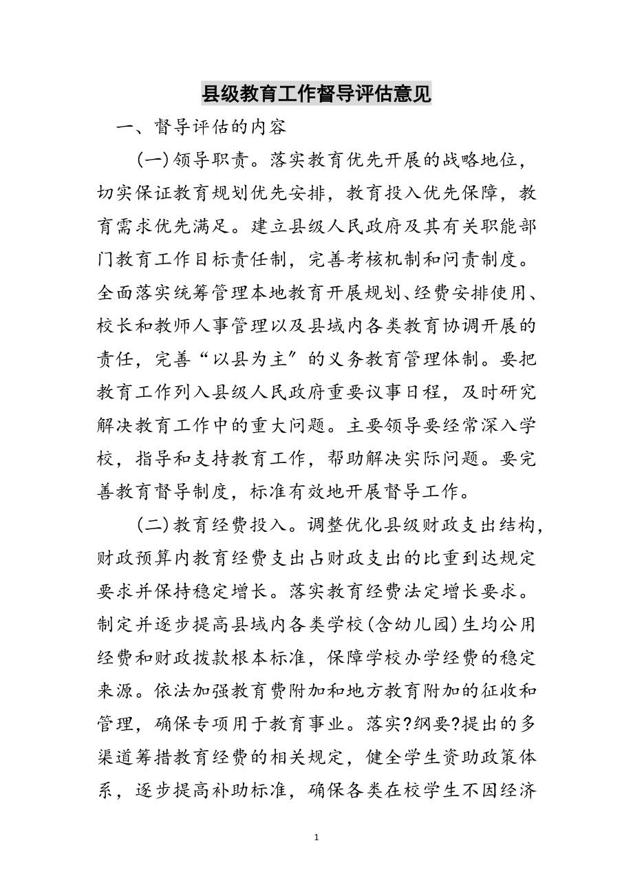 2023年县级教育工作督导评估意见范文.doc_第1页