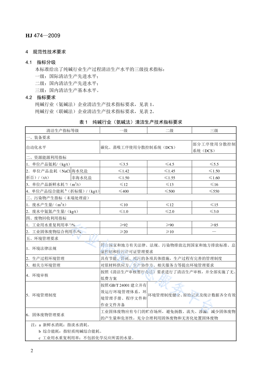 HJ 474-2009 清洁生产标准 纯碱行业.pdf_第2页