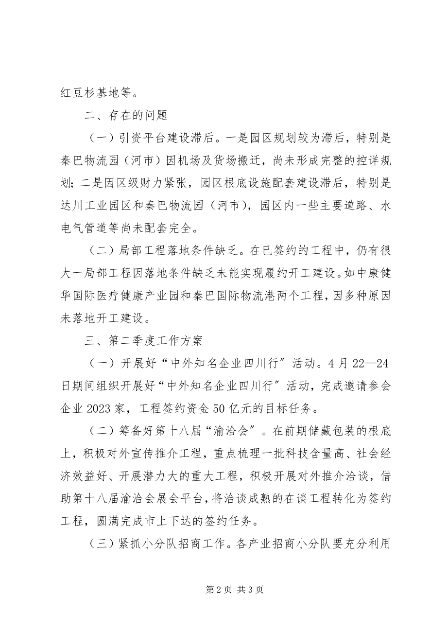 2023年投资局一季度工作总结暨二季度工作计划.docx_第2页