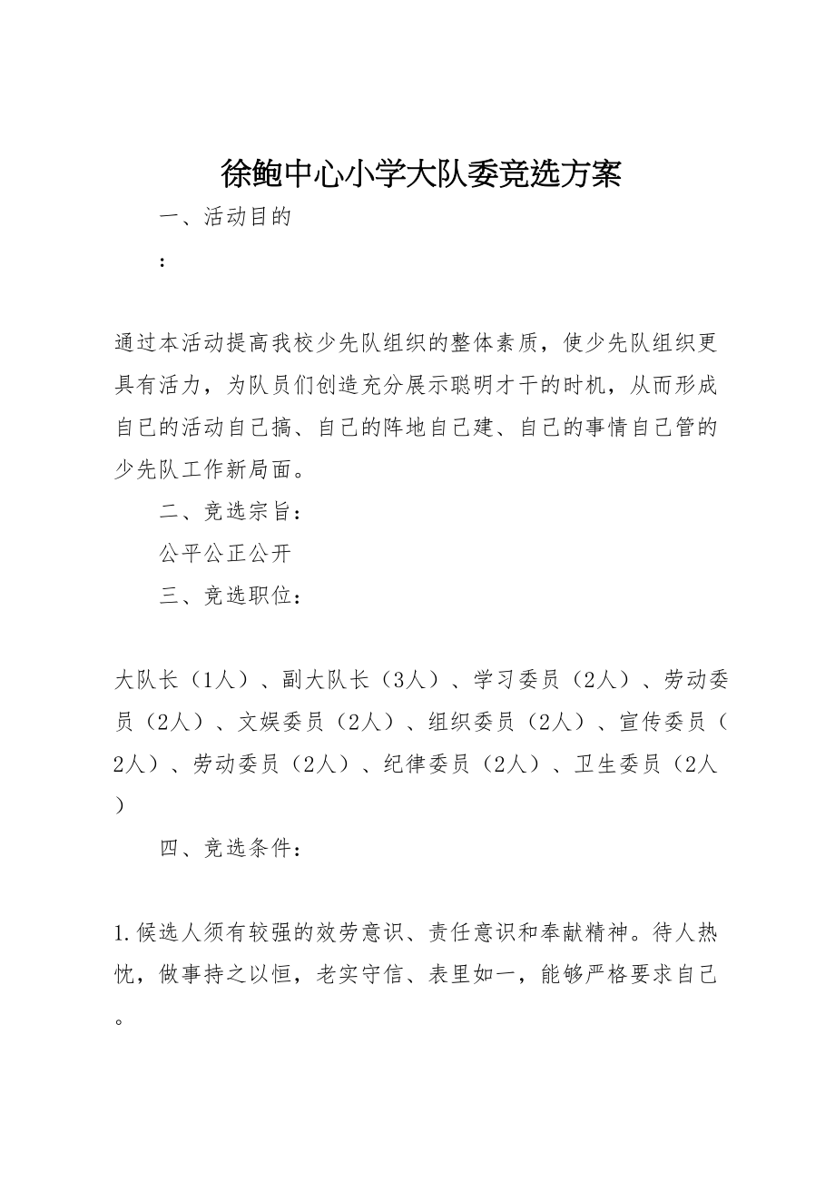 2023年徐鲍中心小学大队委竞选方案.doc_第1页