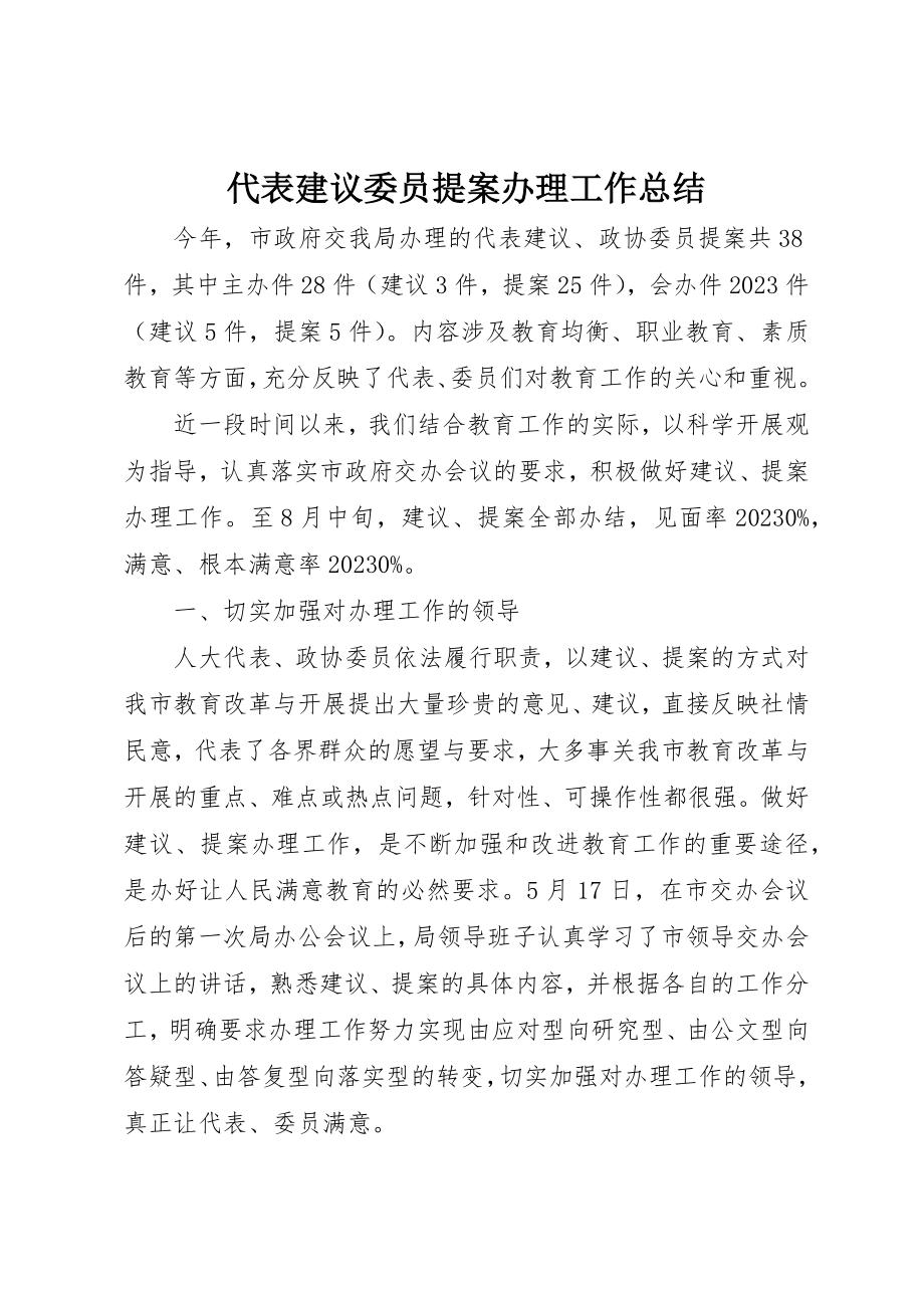 2023年代表建议委员提案办理工作总结.docx_第1页