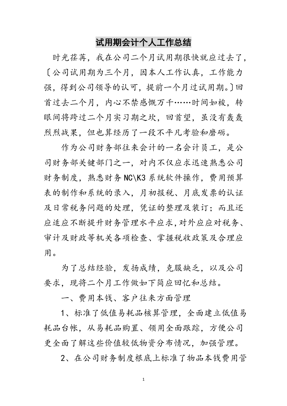 2023年试用期会计个人工作总结范文.doc_第1页