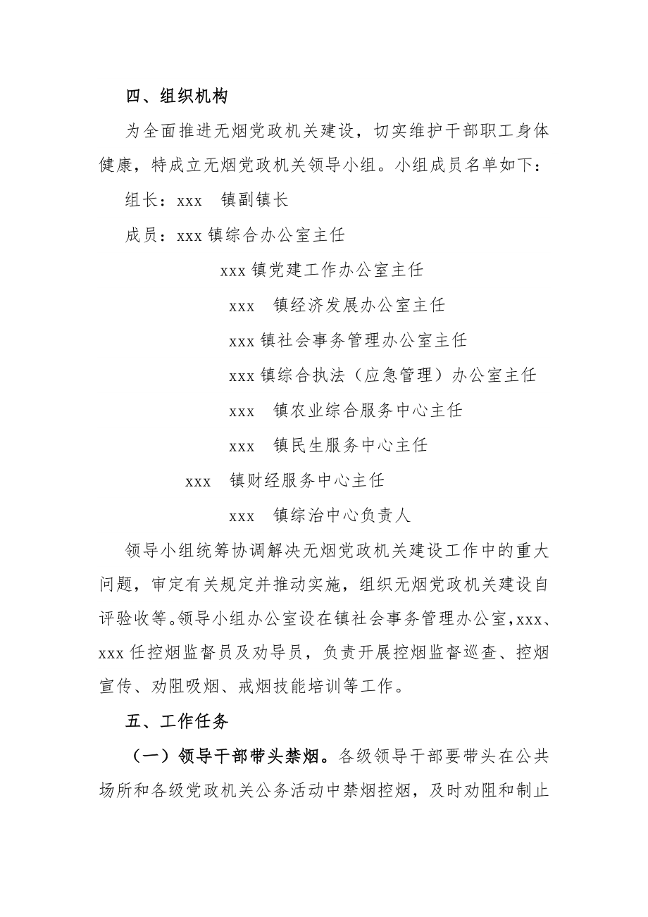 镇2022年无烟党政机关建设工作实施方案.docx_第2页