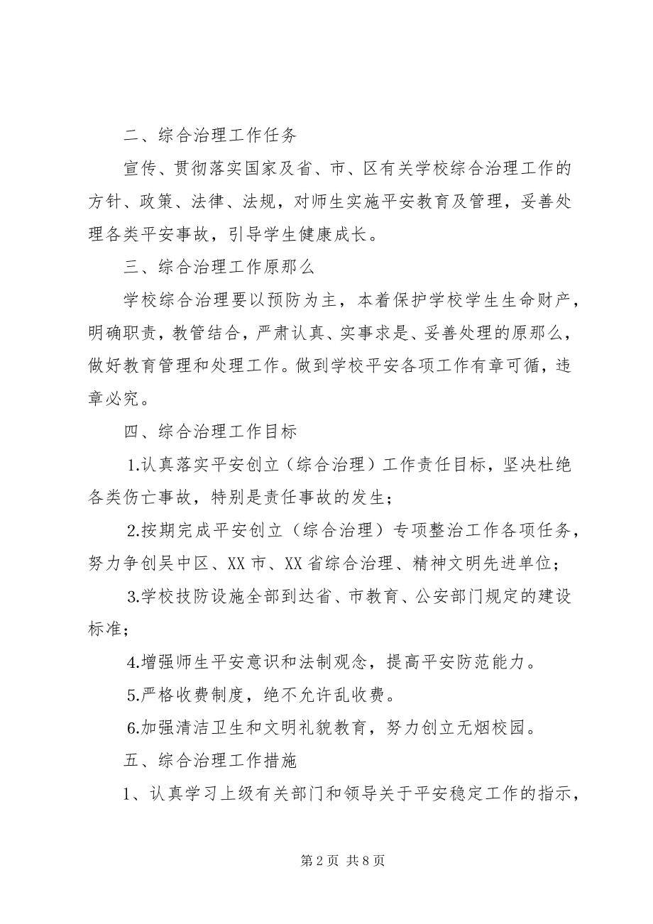 2023年渎木高中某年综合治理工作规划.docx_第2页