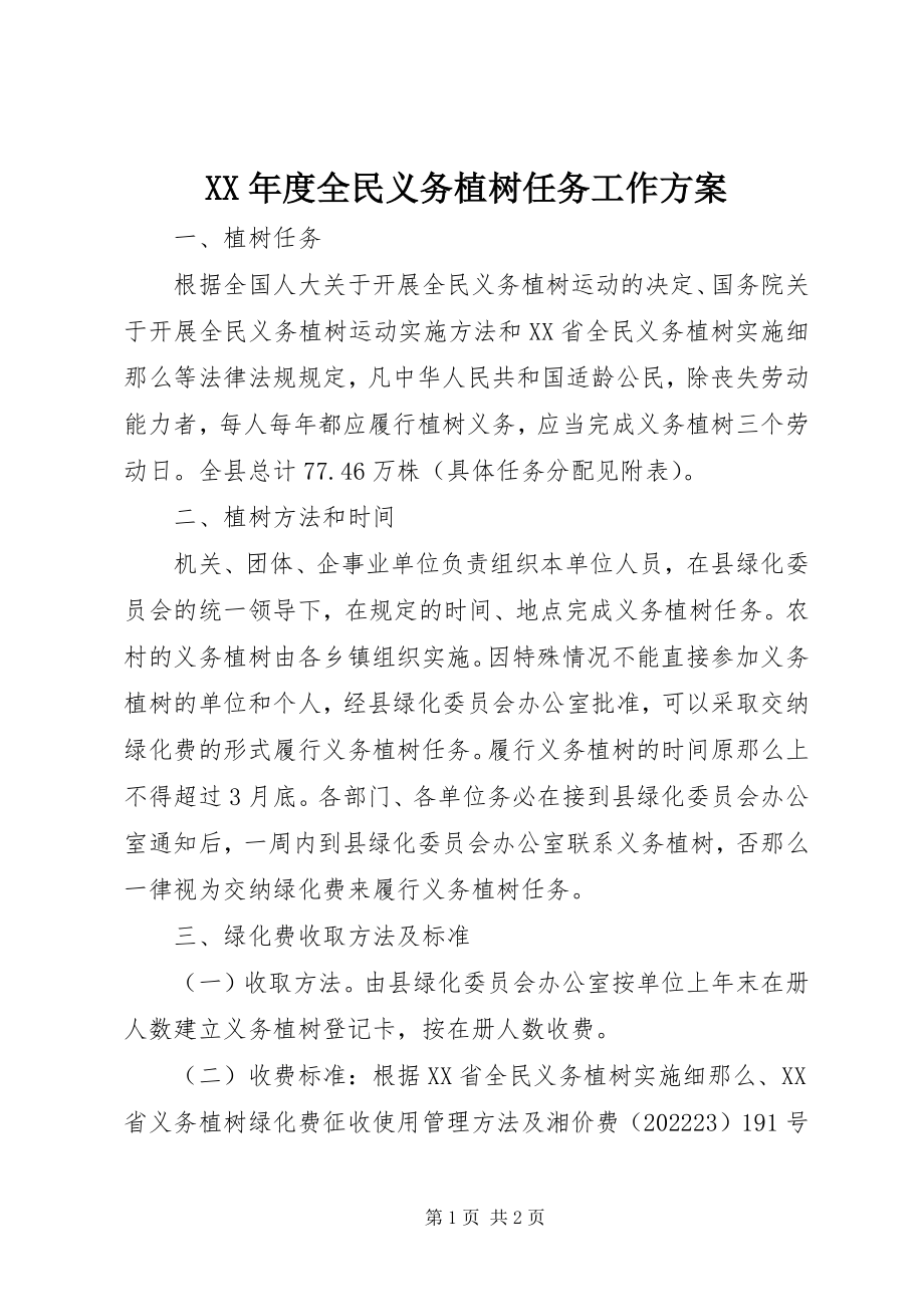 2023年全民义务植树任务工作计划.docx_第1页