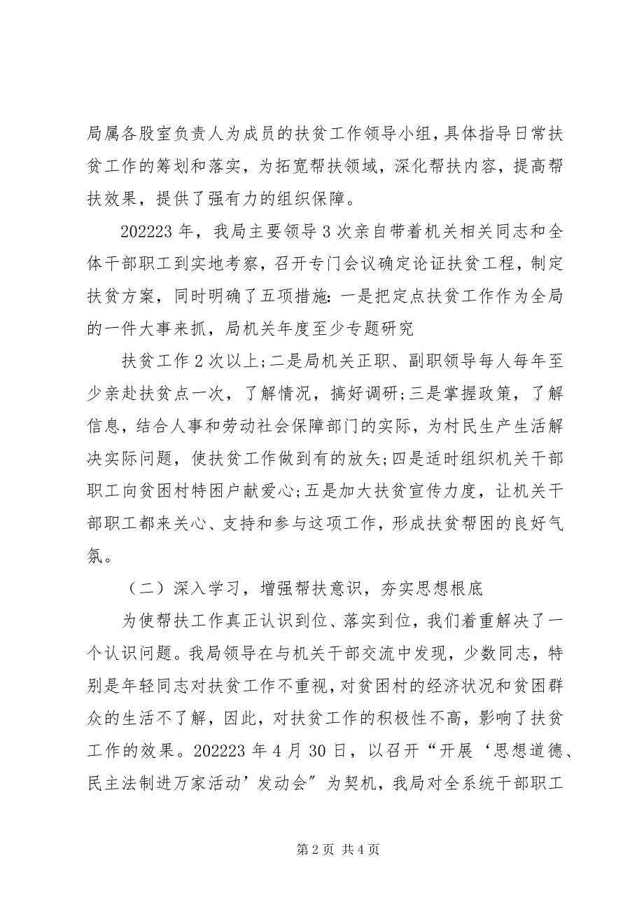 2023年人事和劳动社会保障局挂钩扶贫工作总结2.docx_第2页