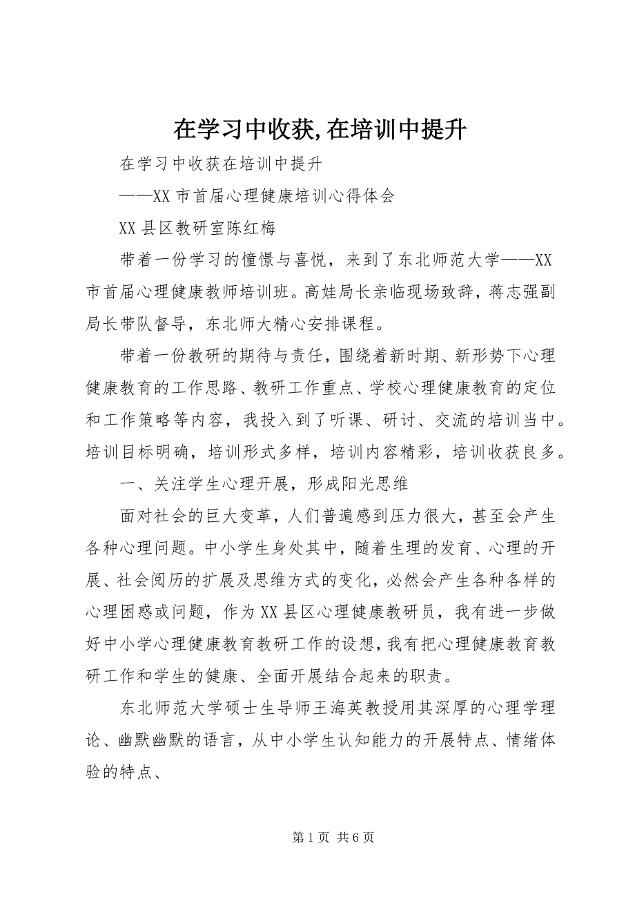 2023年在学习中收获在培训中提升.docx_第1页