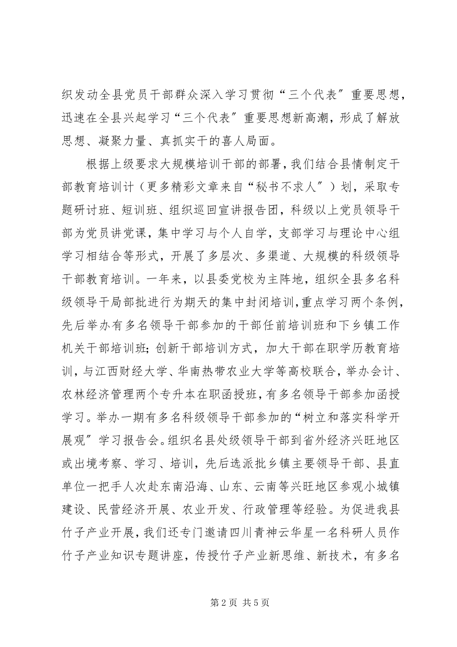 2023年×××县委组织部工作总结新编.docx_第2页