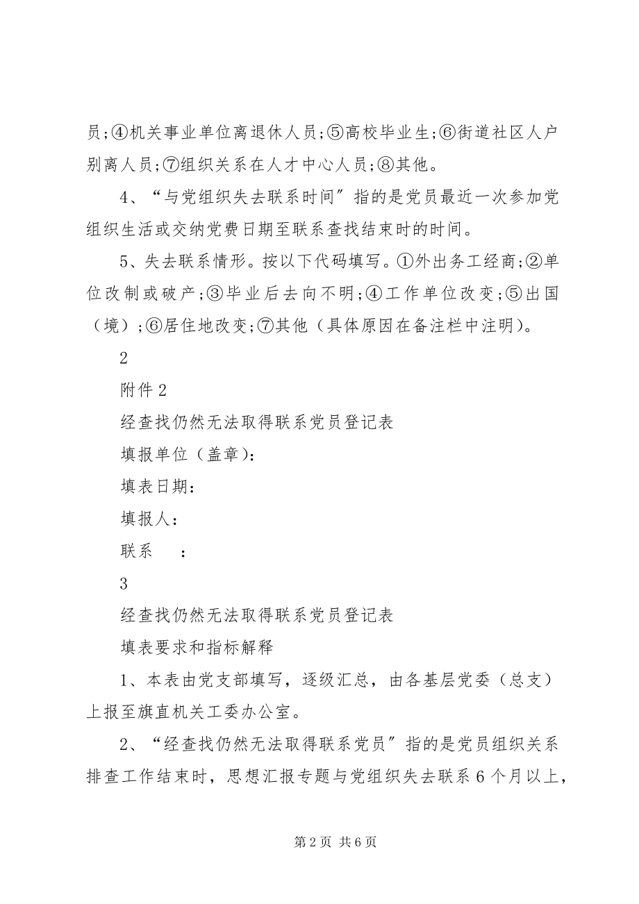 2023年党员关系排查工作汇报党员组织关系集中排查工作表格.docx_第2页