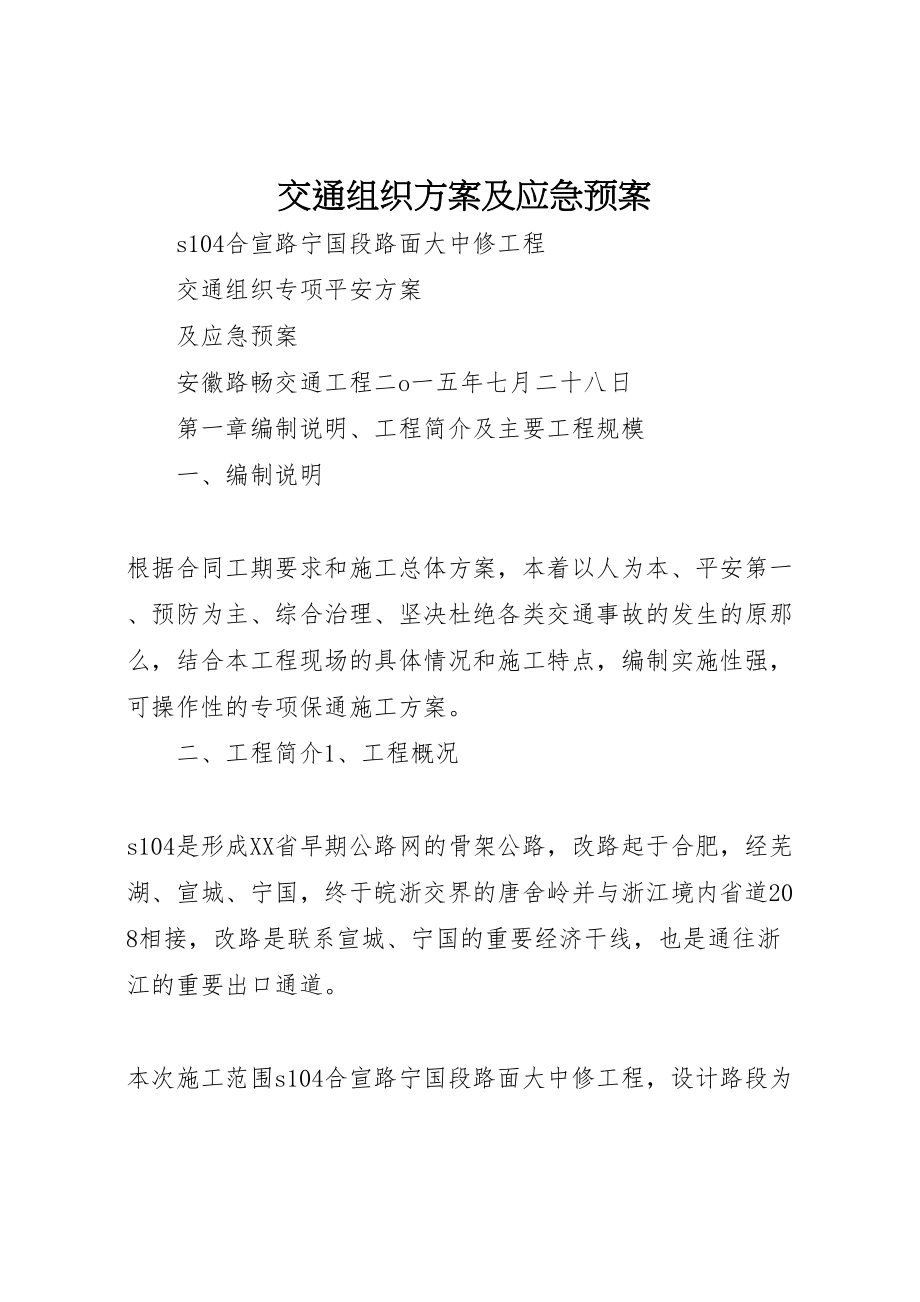 2023年交通组织方案及应急预案.doc_第1页