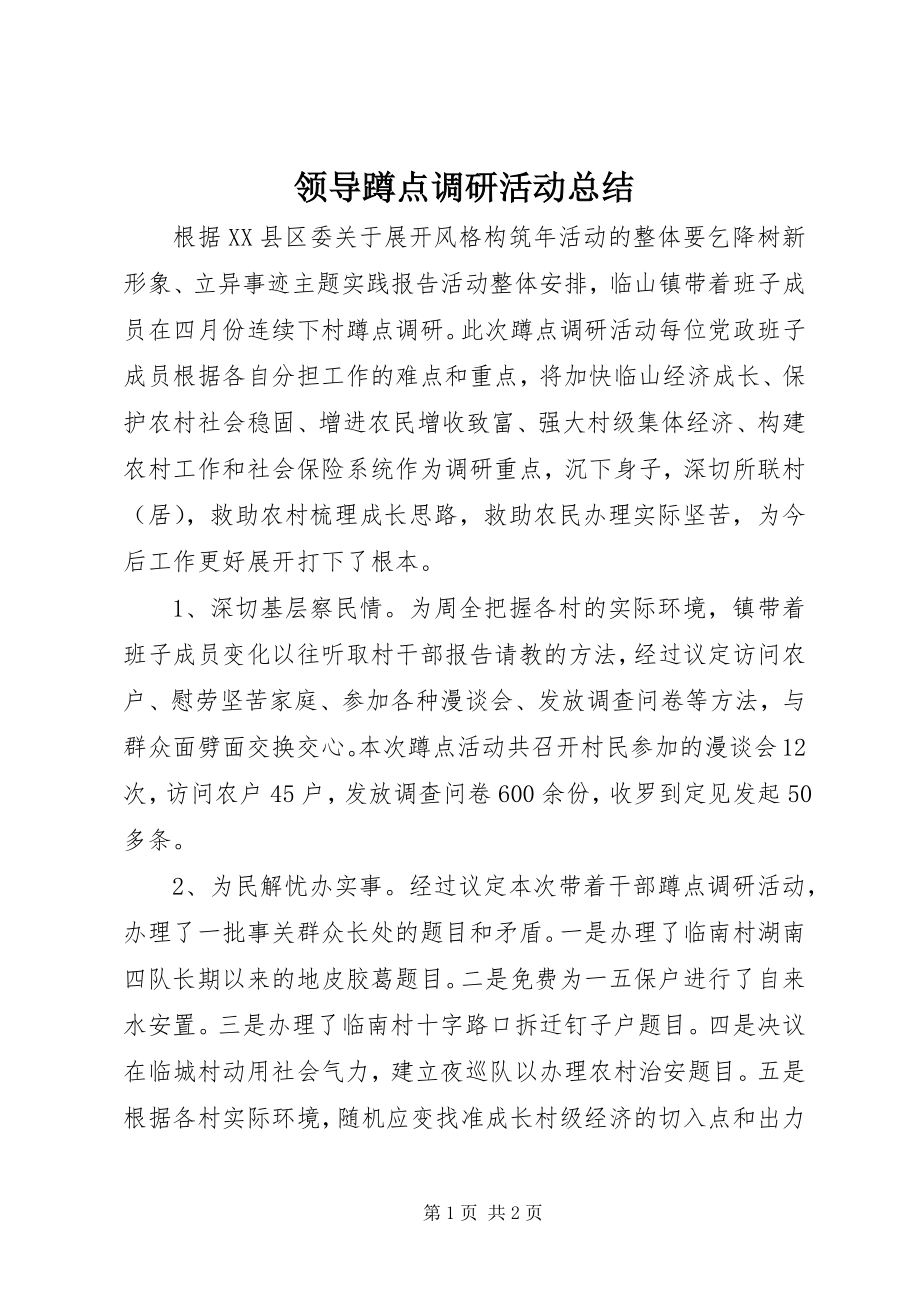 2023年领导蹲点调研活动总结.docx_第1页