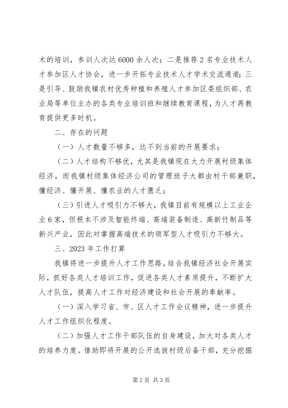 2023年乡镇人才工作总结和工作打算.docx_第2页