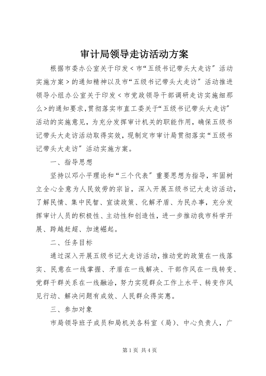 2023年审计局领导走访活动方案.docx_第1页