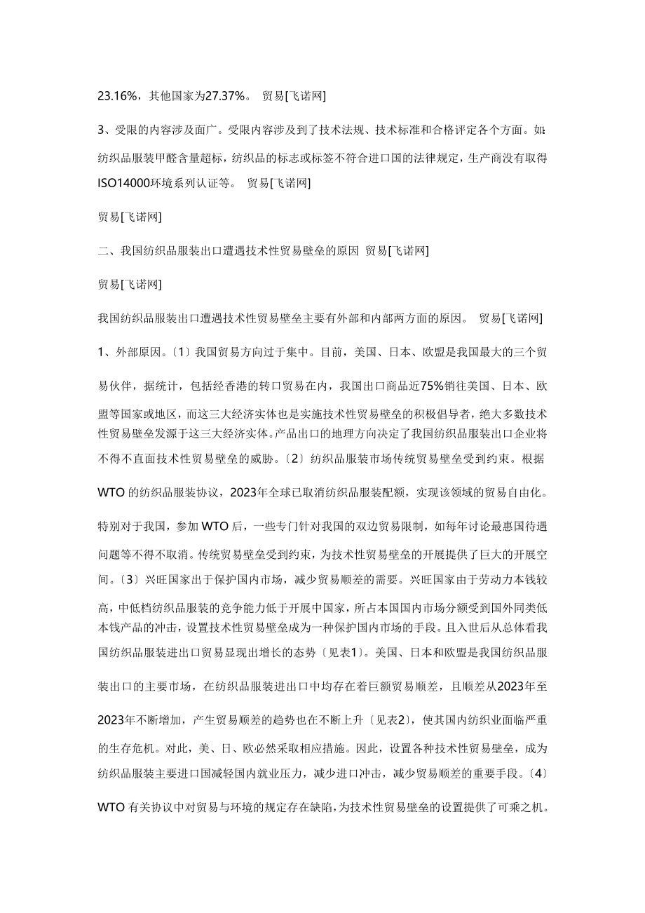 2023年技术性贸易壁垒对我国纺织业的影响及对策.doc_第2页