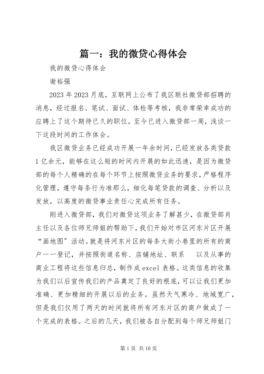 2023年我的微贷心得体会.docx_第1页