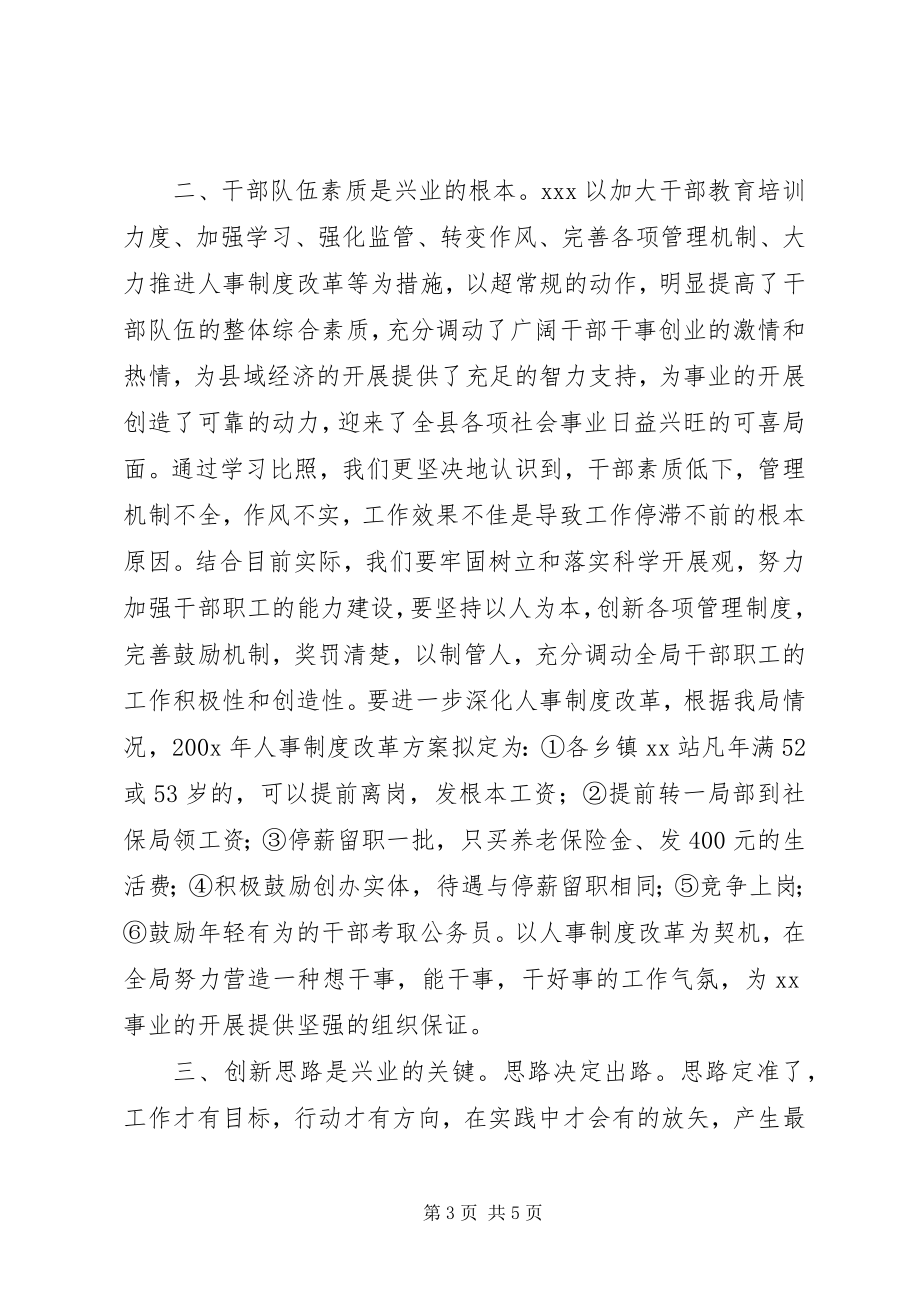 2023年县委党政代表团赴外地考察学习心得体会5篇模版.docx_第3页