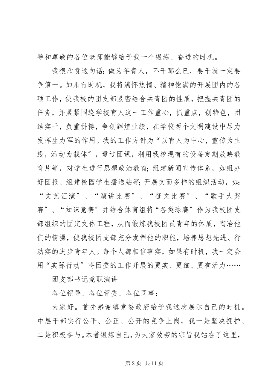 2023年团支部书记竟聘演讲稿.docx_第2页