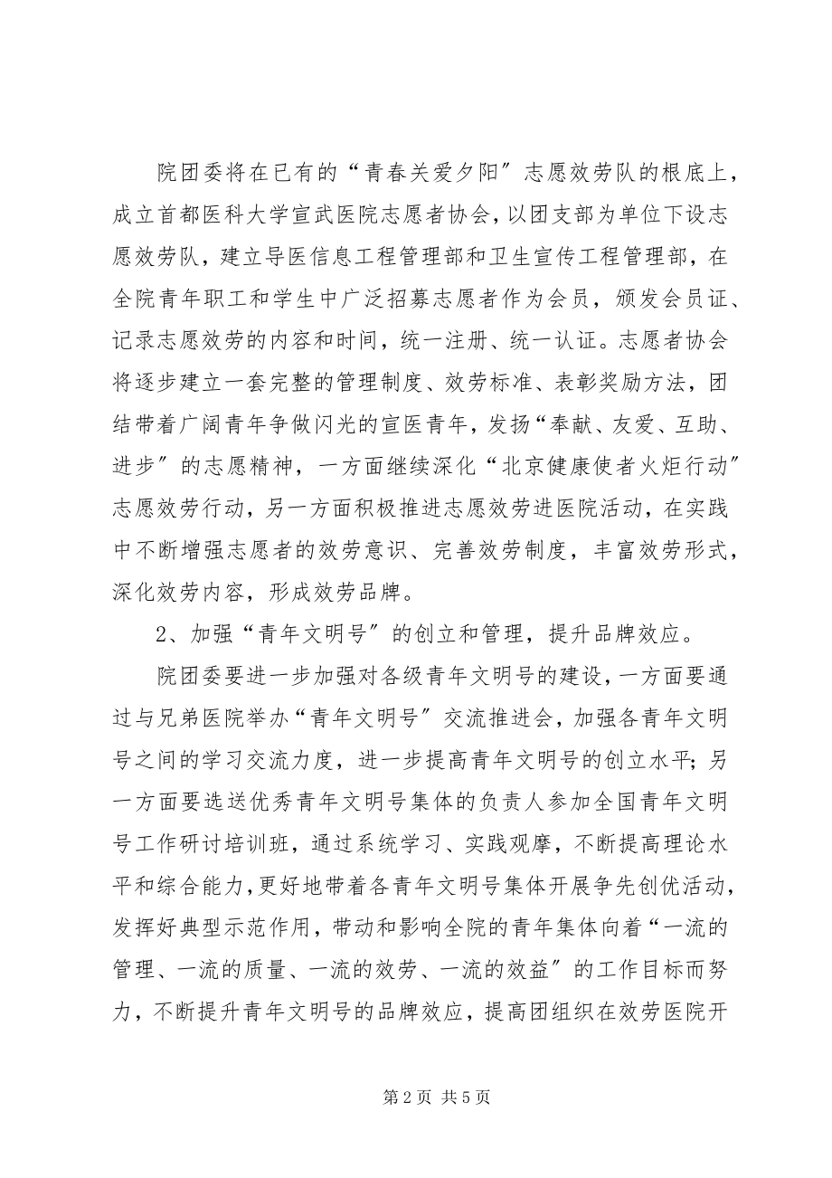 2023年医院团委工作计划计划.docx_第2页