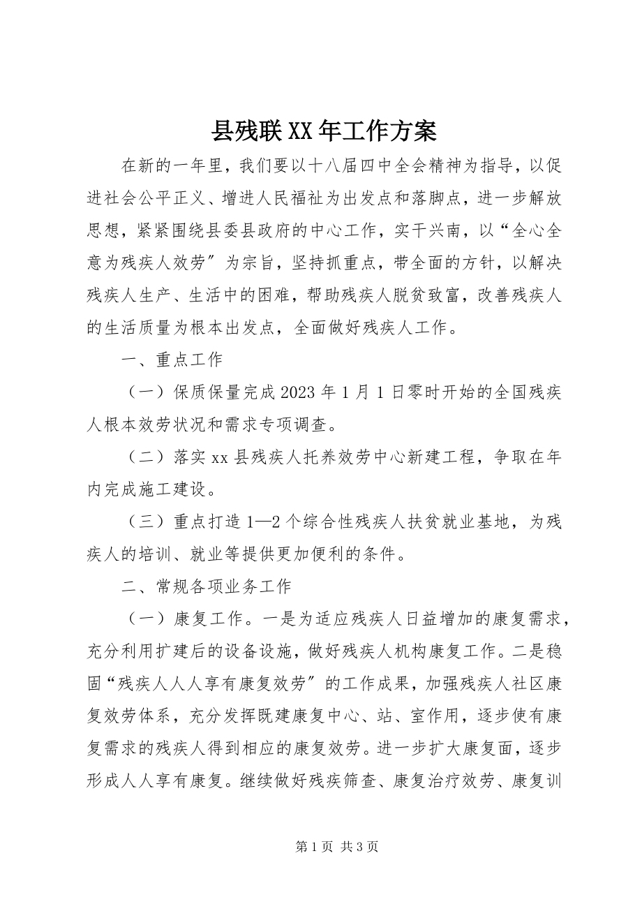 2023年县残联工作计划.docx_第1页