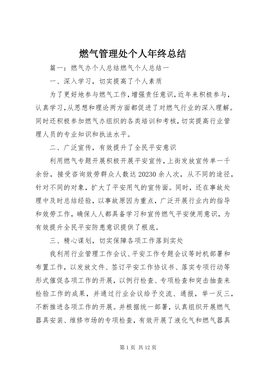 2023年燃气管理处个人年终总结.docx_第1页