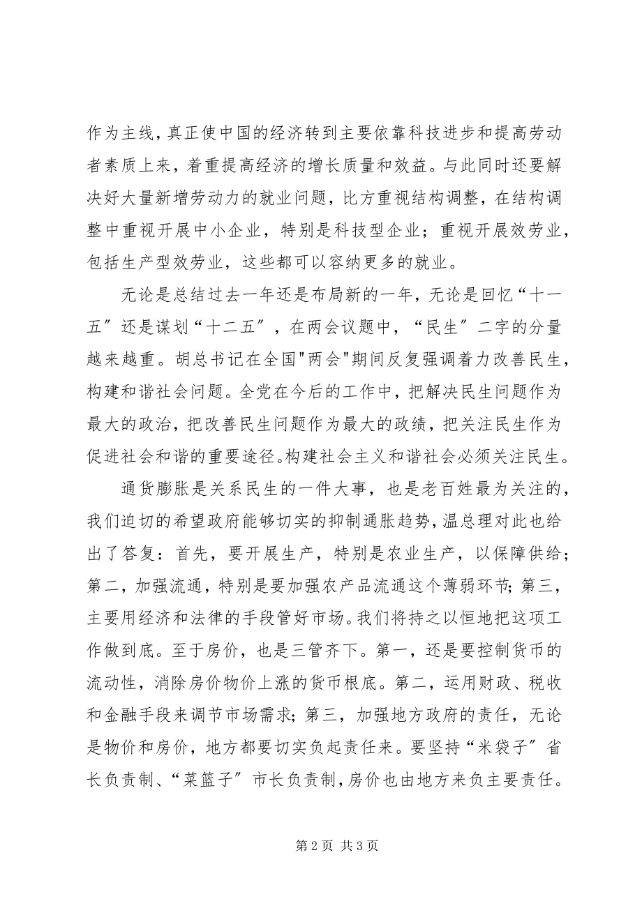 2023年学两会精神思想汇报.docx_第2页