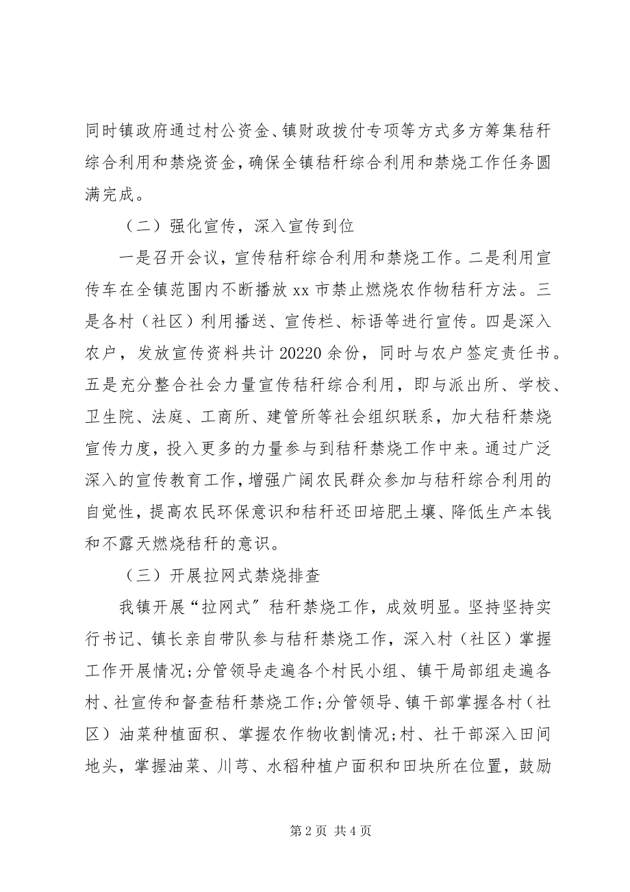 2023年乡镇政府对秸秆综合利用和禁烧工作总结.docx_第2页