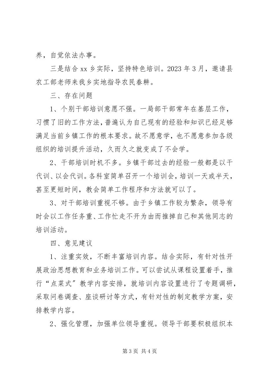 2023年乡干部教育培训工作总结.docx_第3页