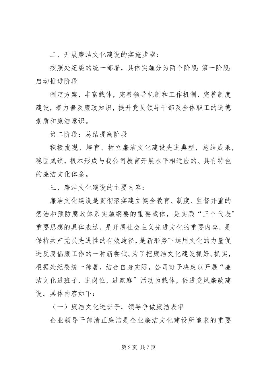 2023年公司廉洁文化建设实施方案.docx_第2页