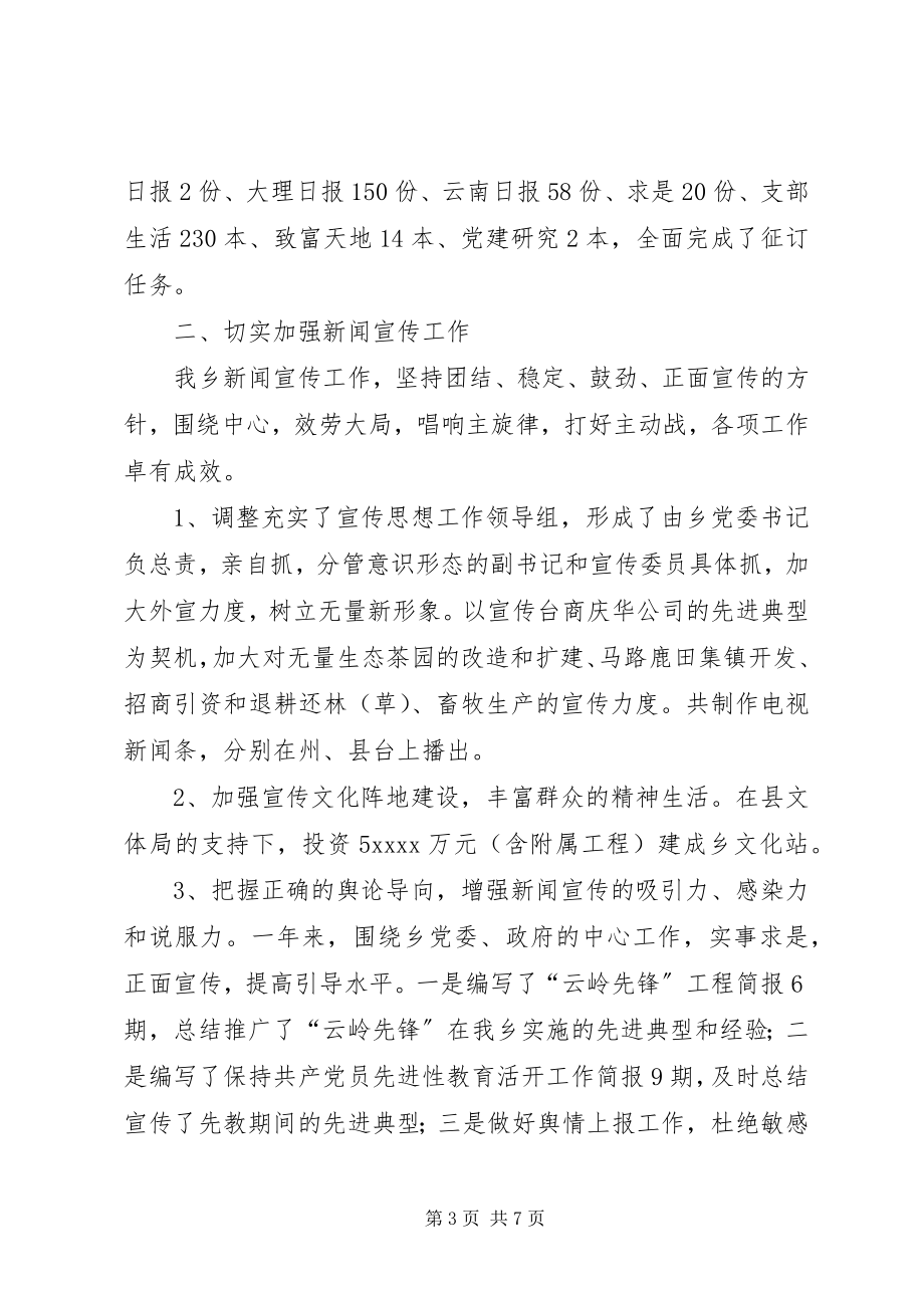 2023年乡镇宣传思想工作总结及工作计划2.docx_第3页