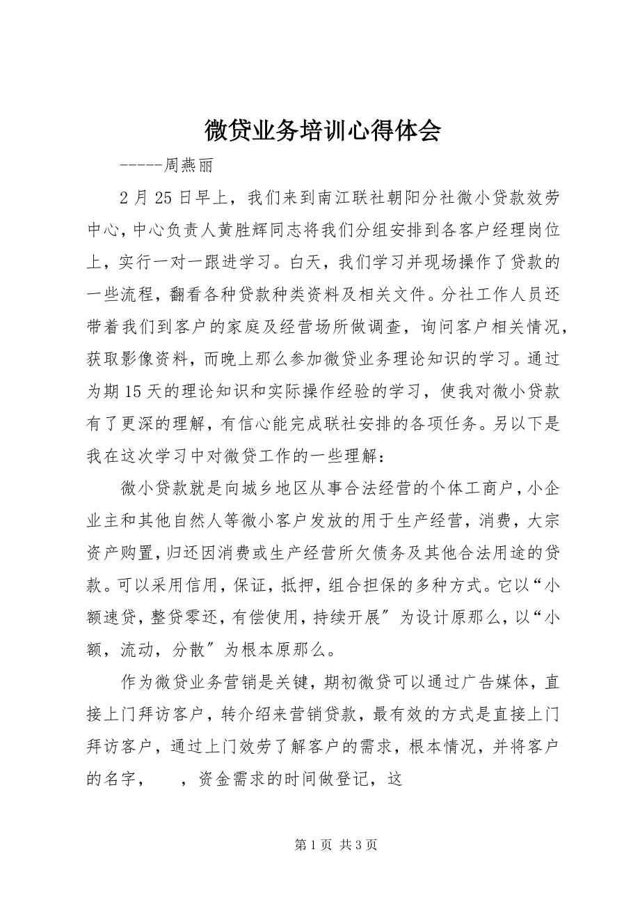 2023年微贷业务培训心得体会.docx_第1页