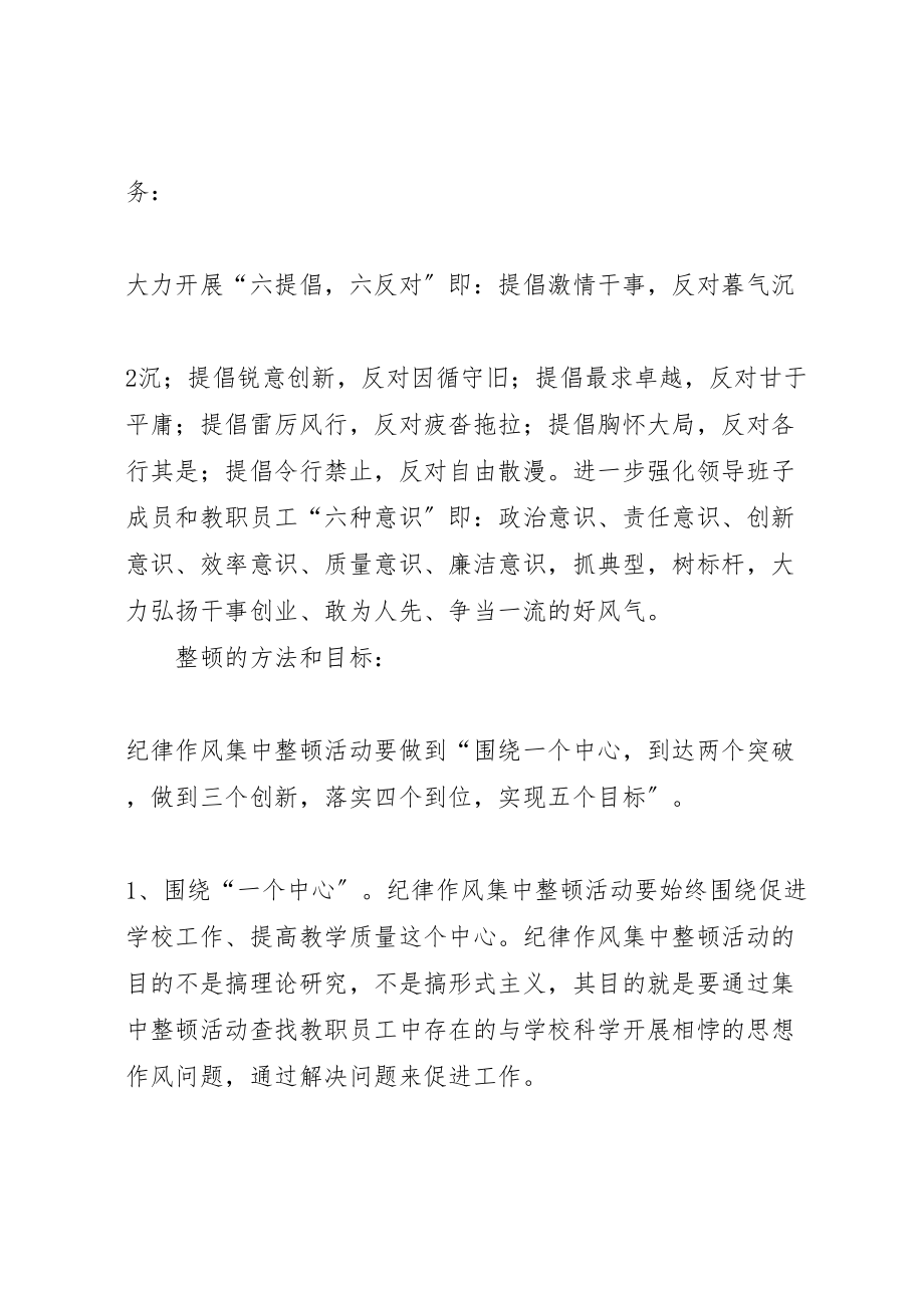 2023年中学思想纪律作风集中整顿活动的实施方案 .doc_第3页