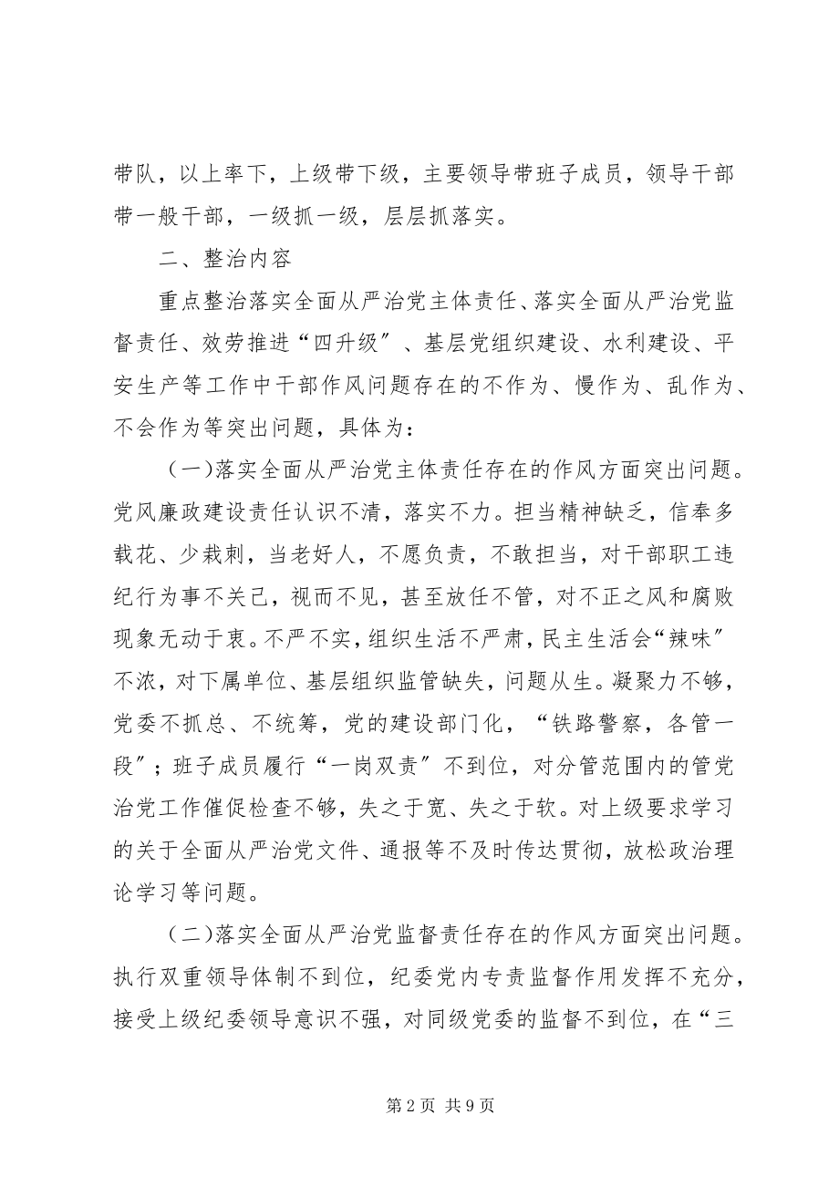 2023年水务系统干部作风突出问题整治工作实施方案.docx_第2页