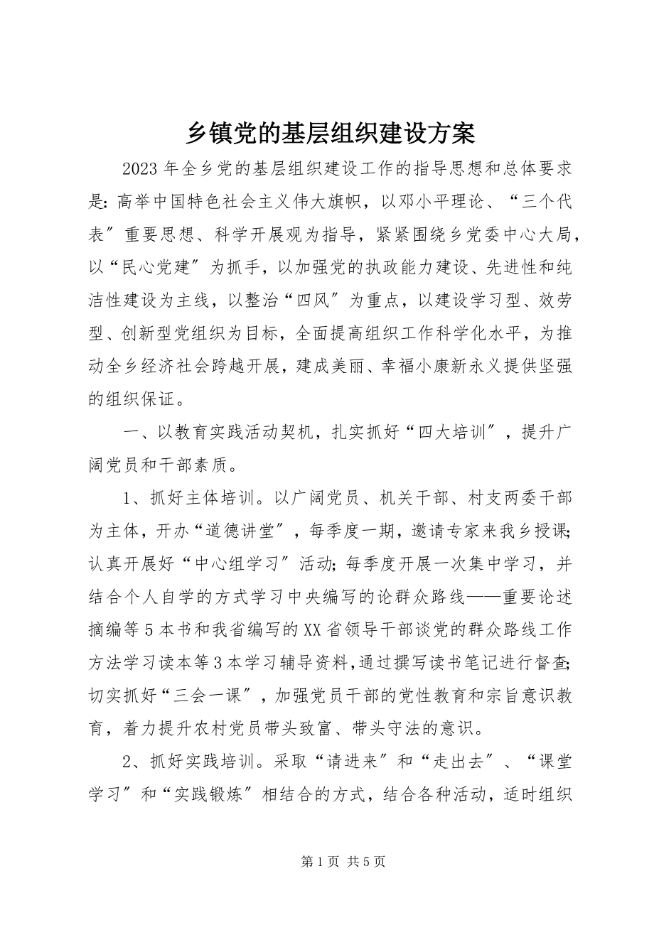 2023年乡镇党的基层组织建设计划.docx_第1页