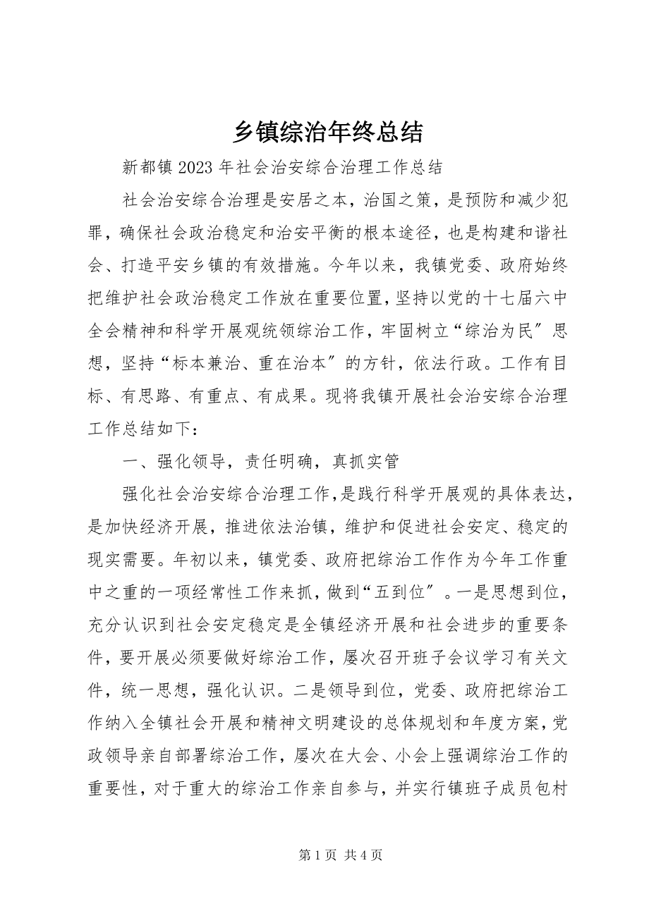 2023年乡镇综治年终总结.docx_第1页