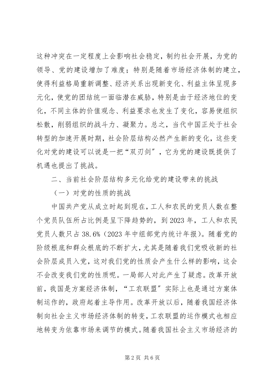 2023年社会阶层结构社会阶层结构多元化与党的建设.docx_第2页